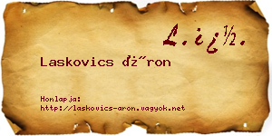 Laskovics Áron névjegykártya